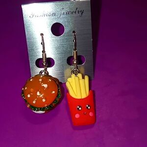 Burger n fries earrings